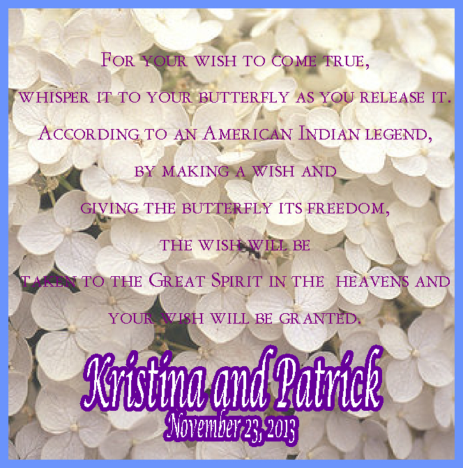 Flutterby Gardens Butterfly Release Envelope